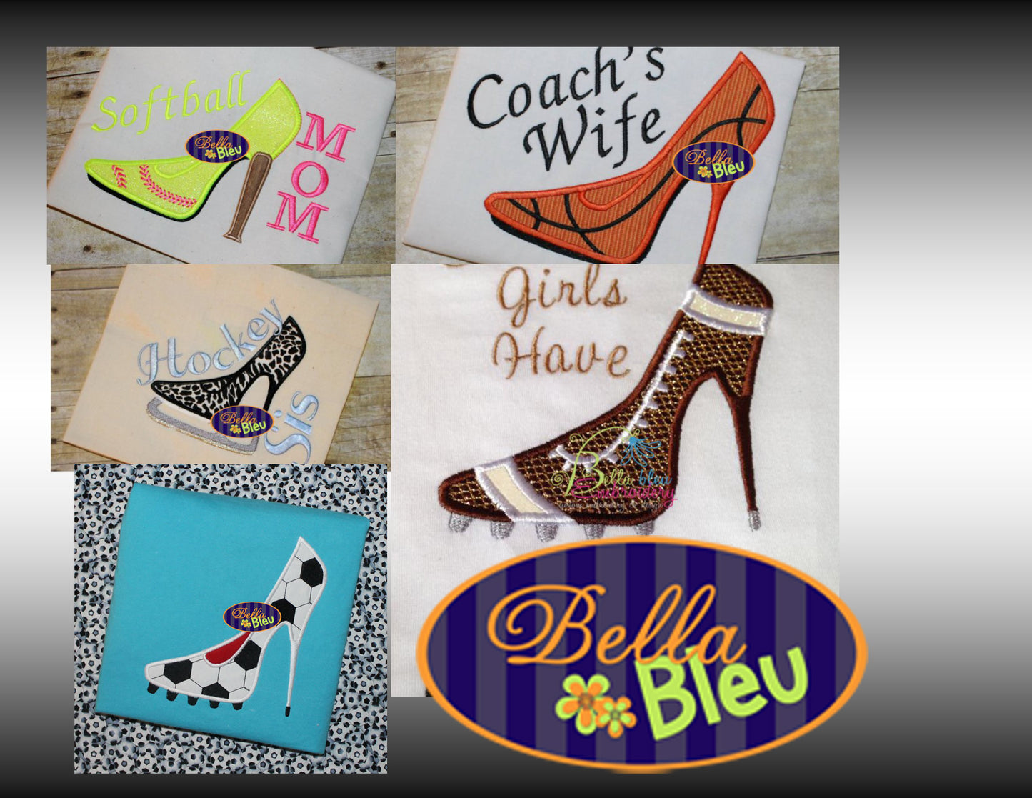 Sports Heels Applique Bundle