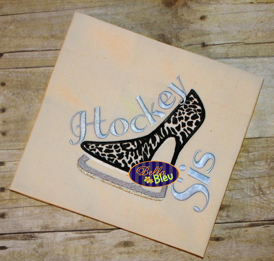 Sexy Hockey Ice Skating Heels Applique Embroidery Designs Design Monogram