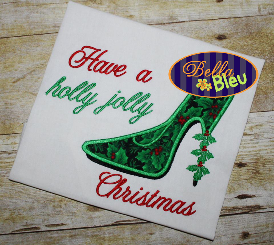 Sexy Christmas Holly Heels Heel Applique Embroidery Designs Design