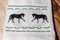 Stunning Horse Walking faux smocking design silhouette