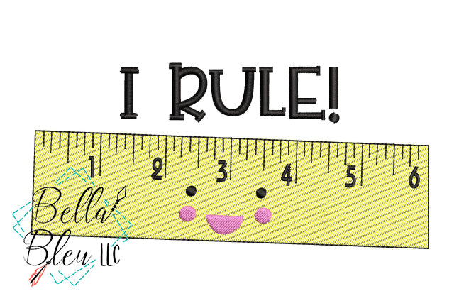 I Rule Sketchy Ruler back to school machine embroidery design