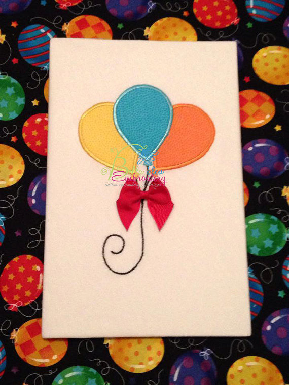 Birthday Party Balloons Embroidery Applique designmachine embroidery