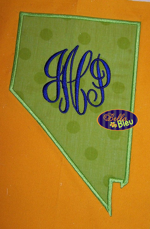 Nevada State Applique Embroidery Design Monogram