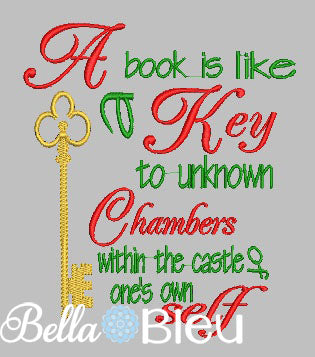 Subway Reading Art Key Book Castles Prince Machine Embroidery Design