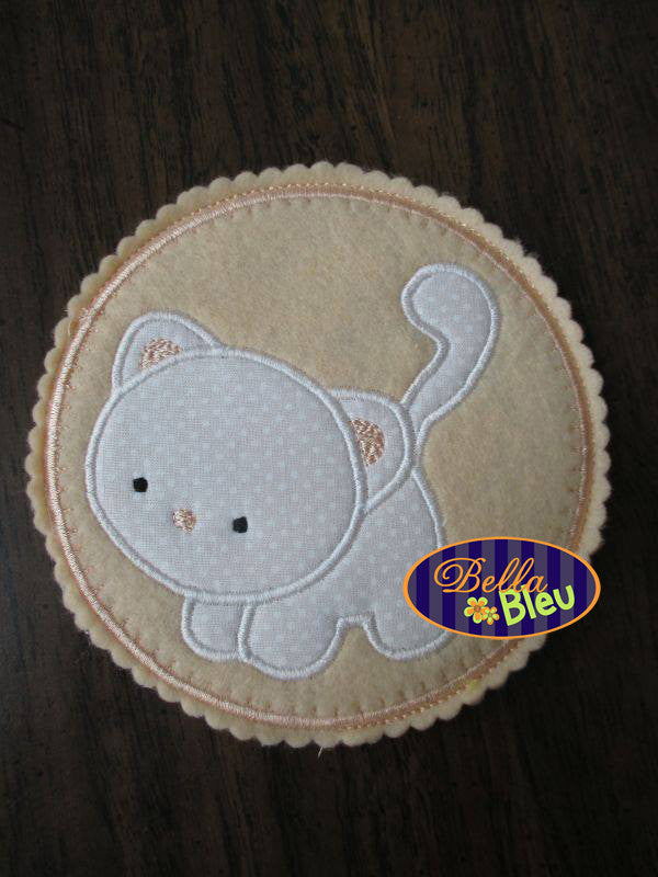 Kitty Cat Machine Applique Embroidery Design