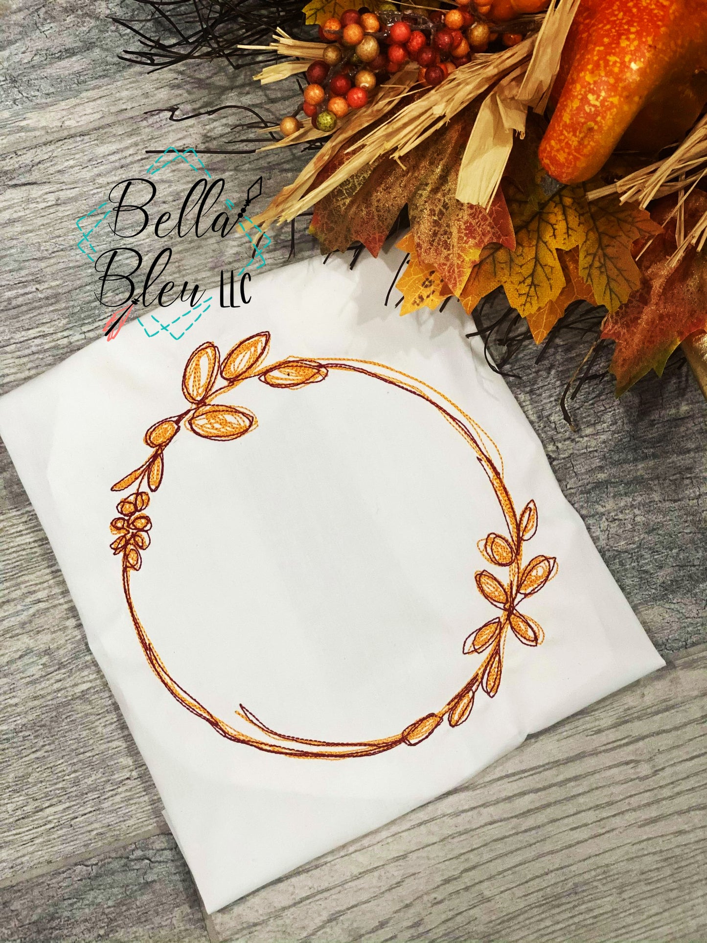 Leaf monogram Wreath Scribble Sketchy