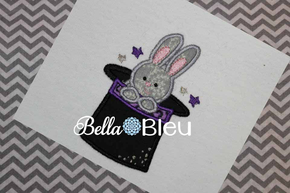 Magic Bunny in a Magician Hat Machine Embroidery Design Easter Circus