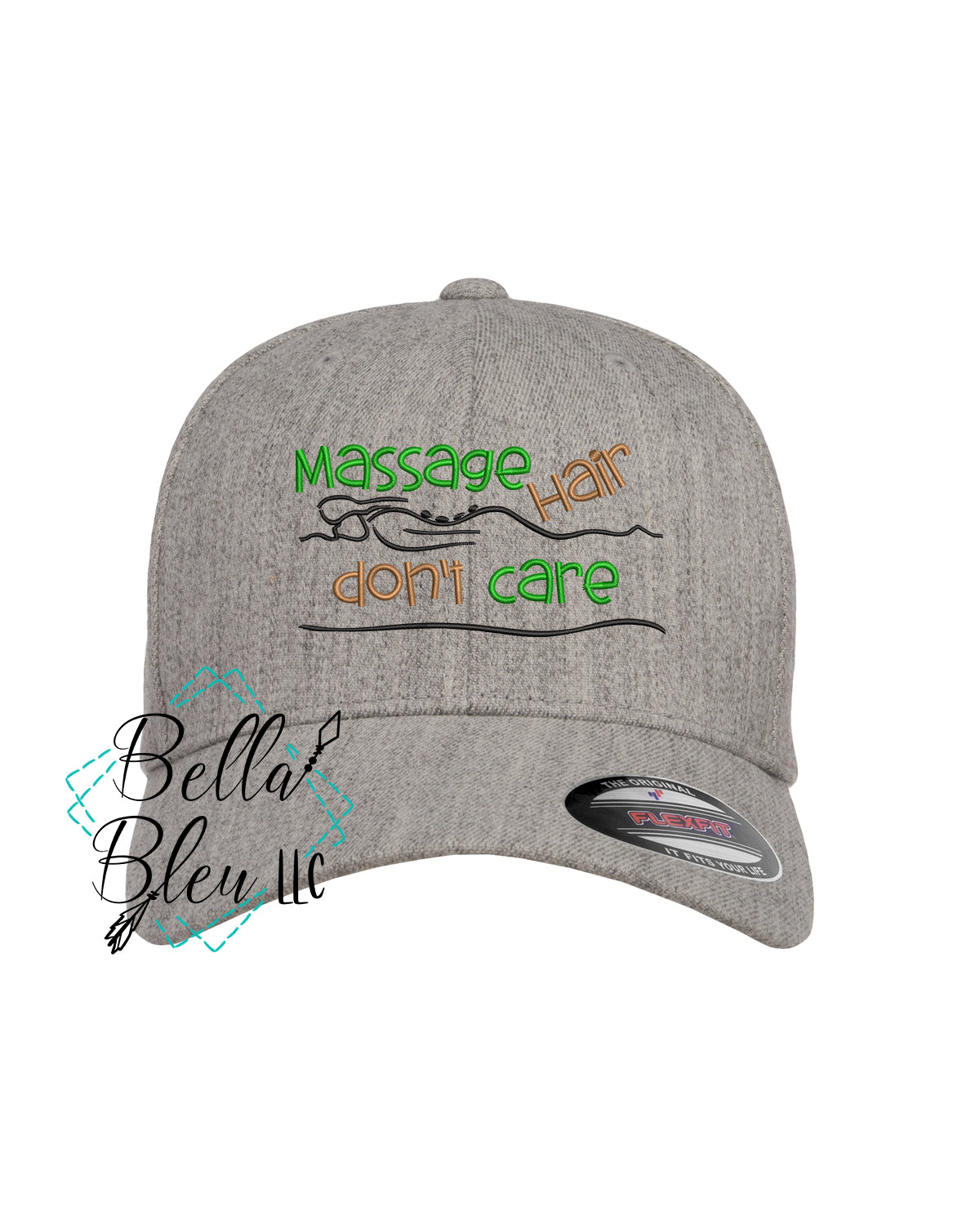 Massage Hair Don't Care Baseball Hat Cap Machine Embroidery Design