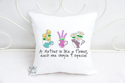 Sketchy Mother's Day Teacup Machine Embroidery Design