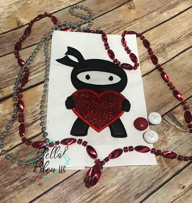 Valentine Ninja  Machine Applique Embroidery Design