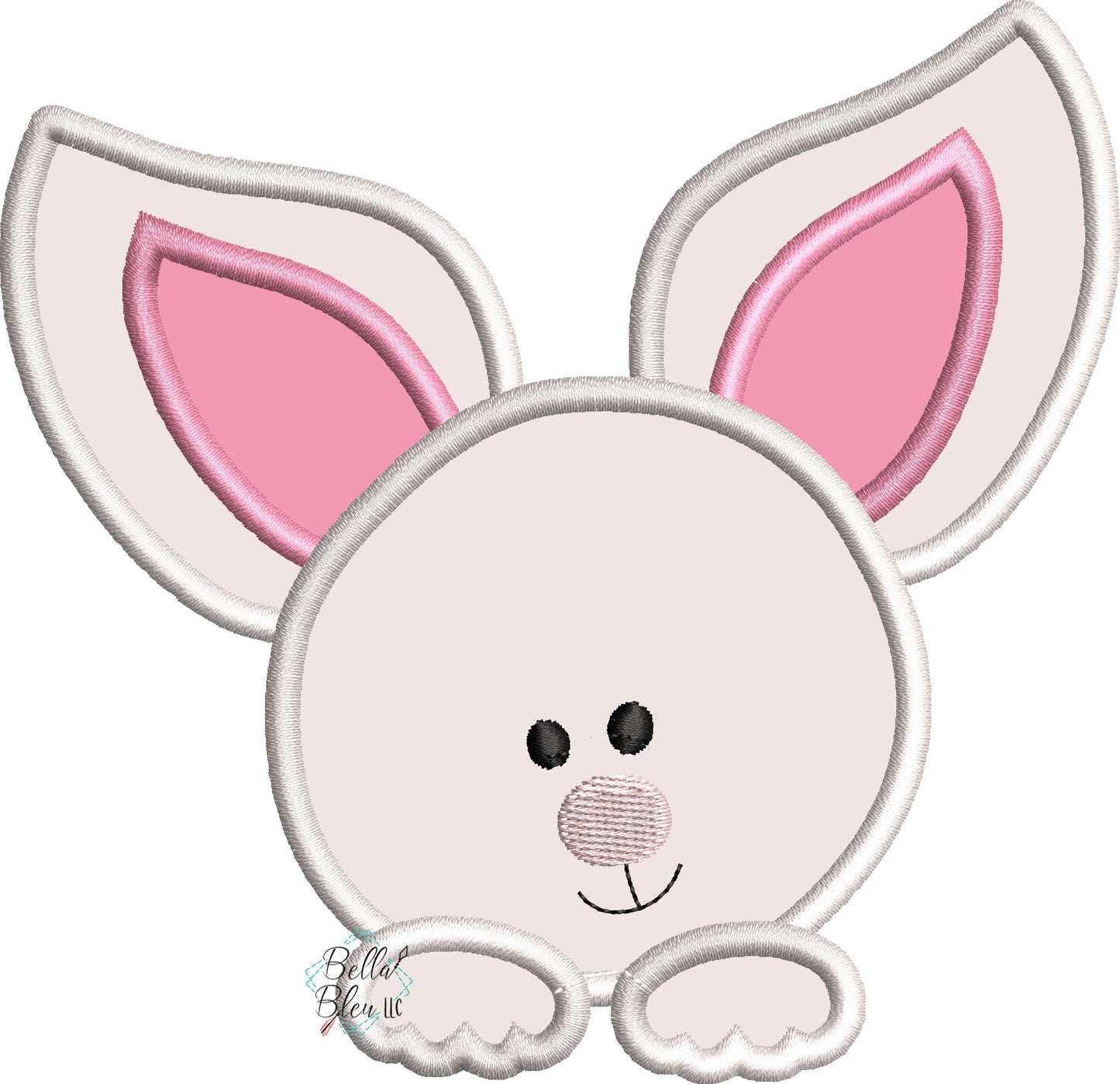 Peeking Easter Bunny Peeker Applique Embroidery Design