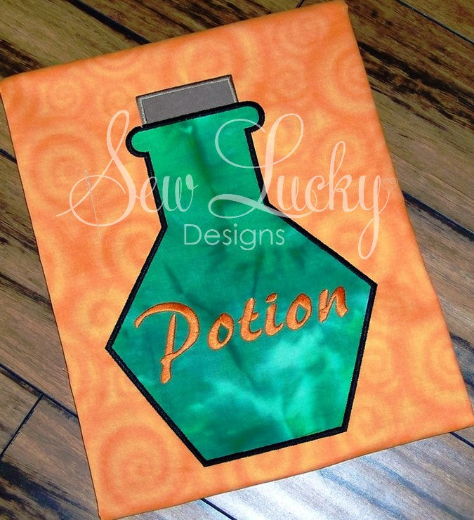 Poison Halloween Bottle Applique