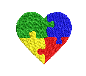 Filled Mini Puzzle Heart Autism