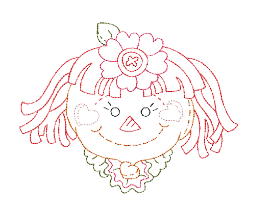 Rag Doll 3 Colorwork bean stitch Embroidery Design