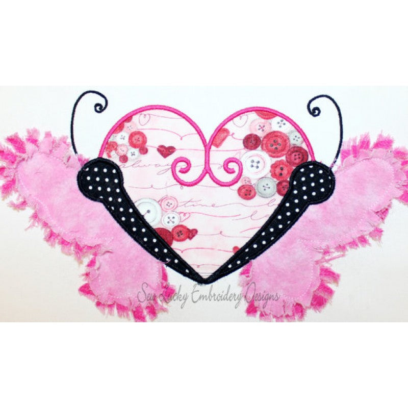 Raggy butterfly bean stitch applique