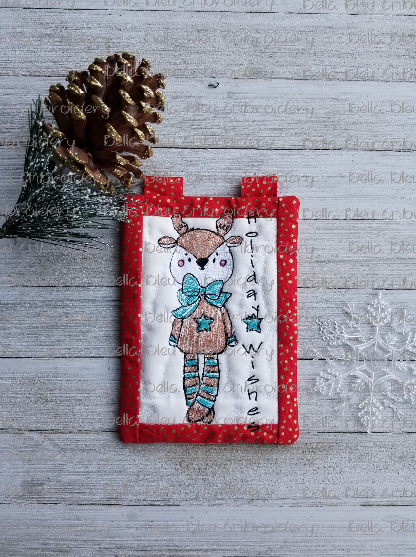 Christmas Reindeer Holiday Wishes Scribble