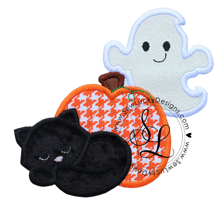 Fall Scaredy Cat Halloween Applique