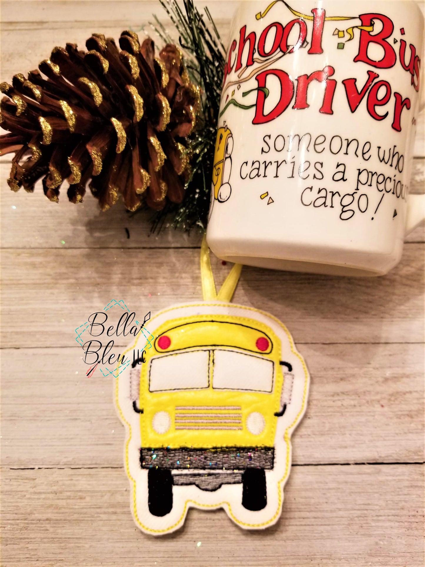 ITH School Bus  Christmas Ornament