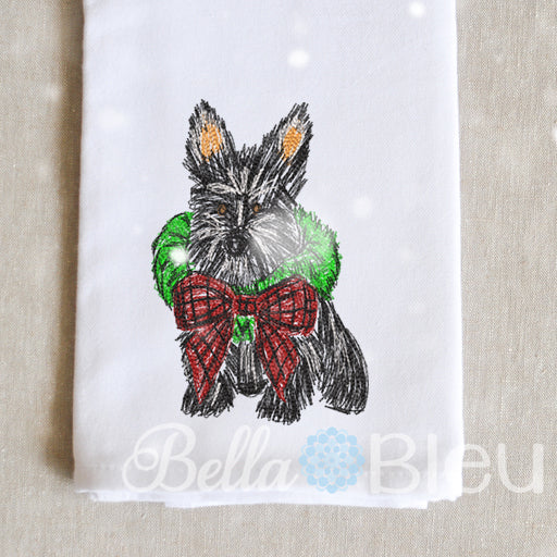 Christmas Scottie Dog Scribble Sketchy