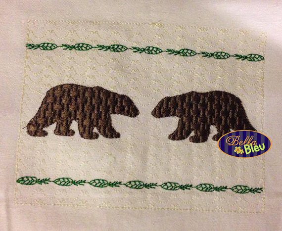 Faux Smocking Smock Smocked Black brown Bear Machine Embroidery Design