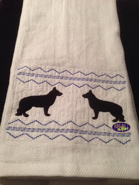 Faux Smocking Smock Smocked German Shepard Dog Machine Embroidery Design