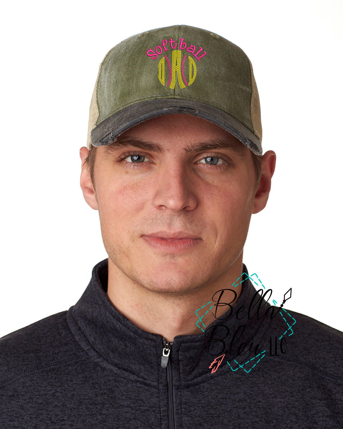 Softball Dad Sketchy Baseball Hat Cap Machine Embroidery Design