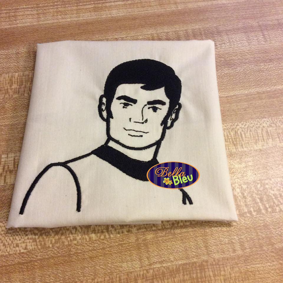 Inspired Star Trek Sulu Machine embroidery filled design