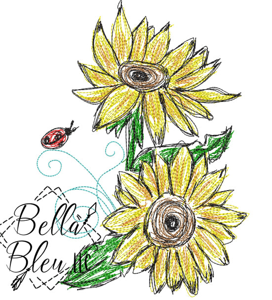 Sunflower Scribble Bundle of 10