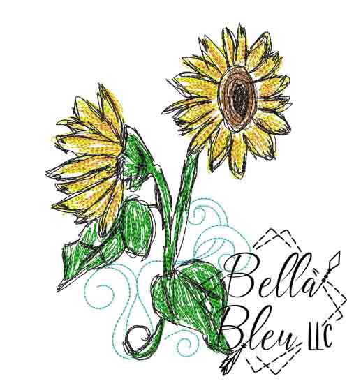 Sunflower Scribble Bundle of 10