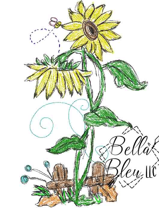 Sunflower Scribble Bundle of 10