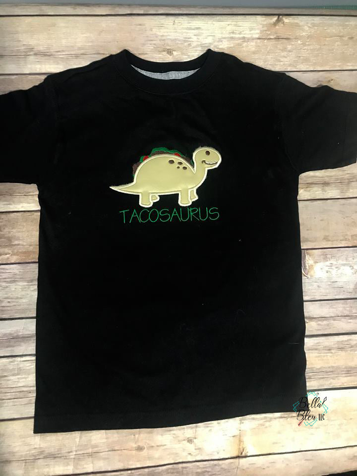 Tacosaurus Dinosaur Taco  Applique Embroidery Designs