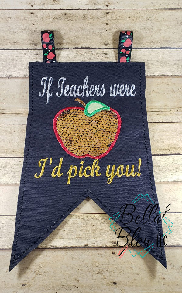 In the Hoop ITH Teacher Wall Banner Machine Applique Embroidery design