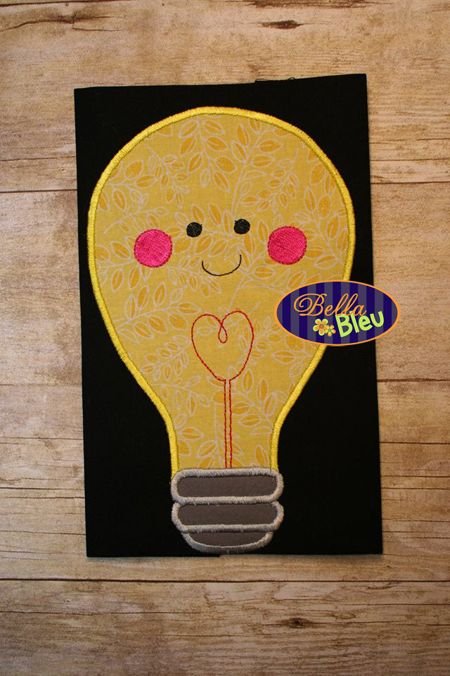 Applique Watt Lightbulb Valentines Applique Embroidery Design